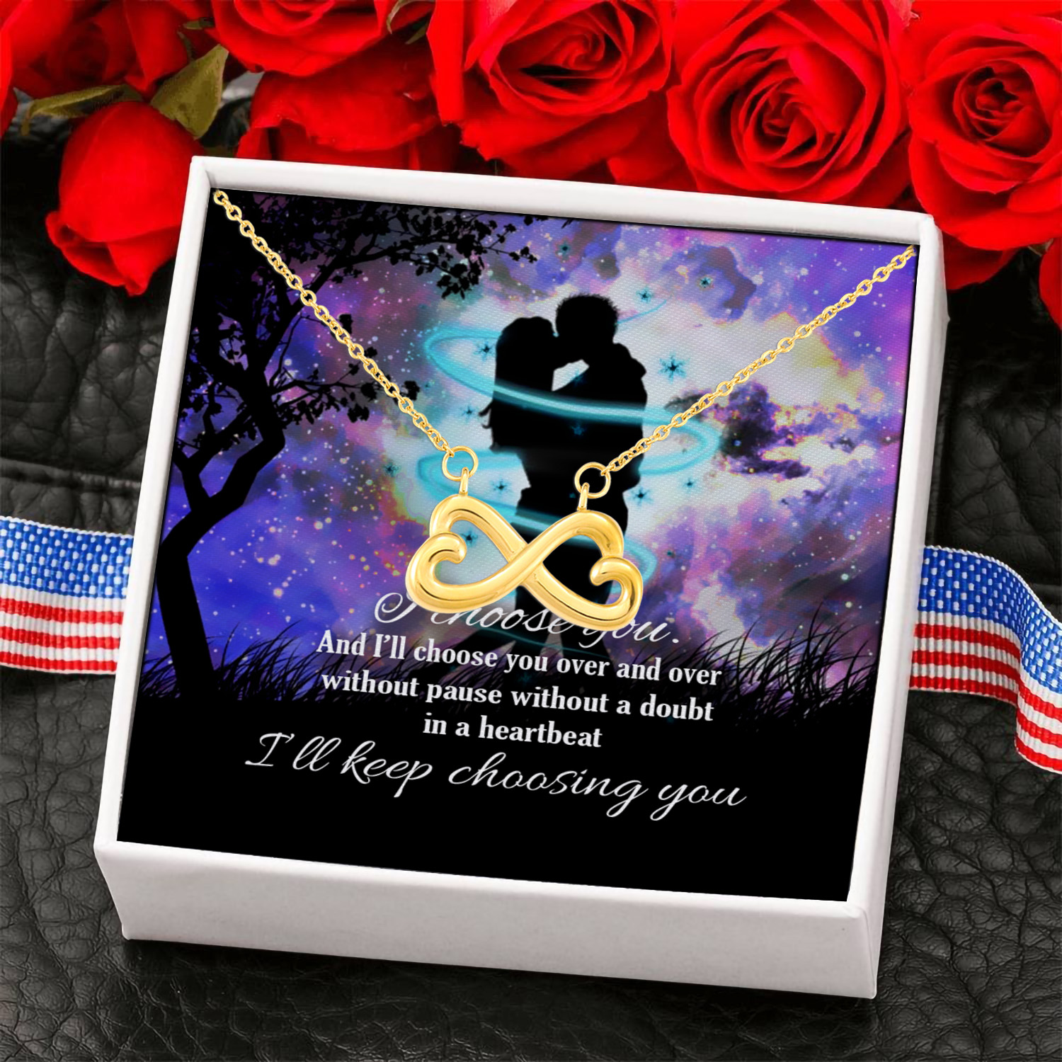 7LV. Keep Choosing_message2 Infinity Heart Necklace (Gold) 6