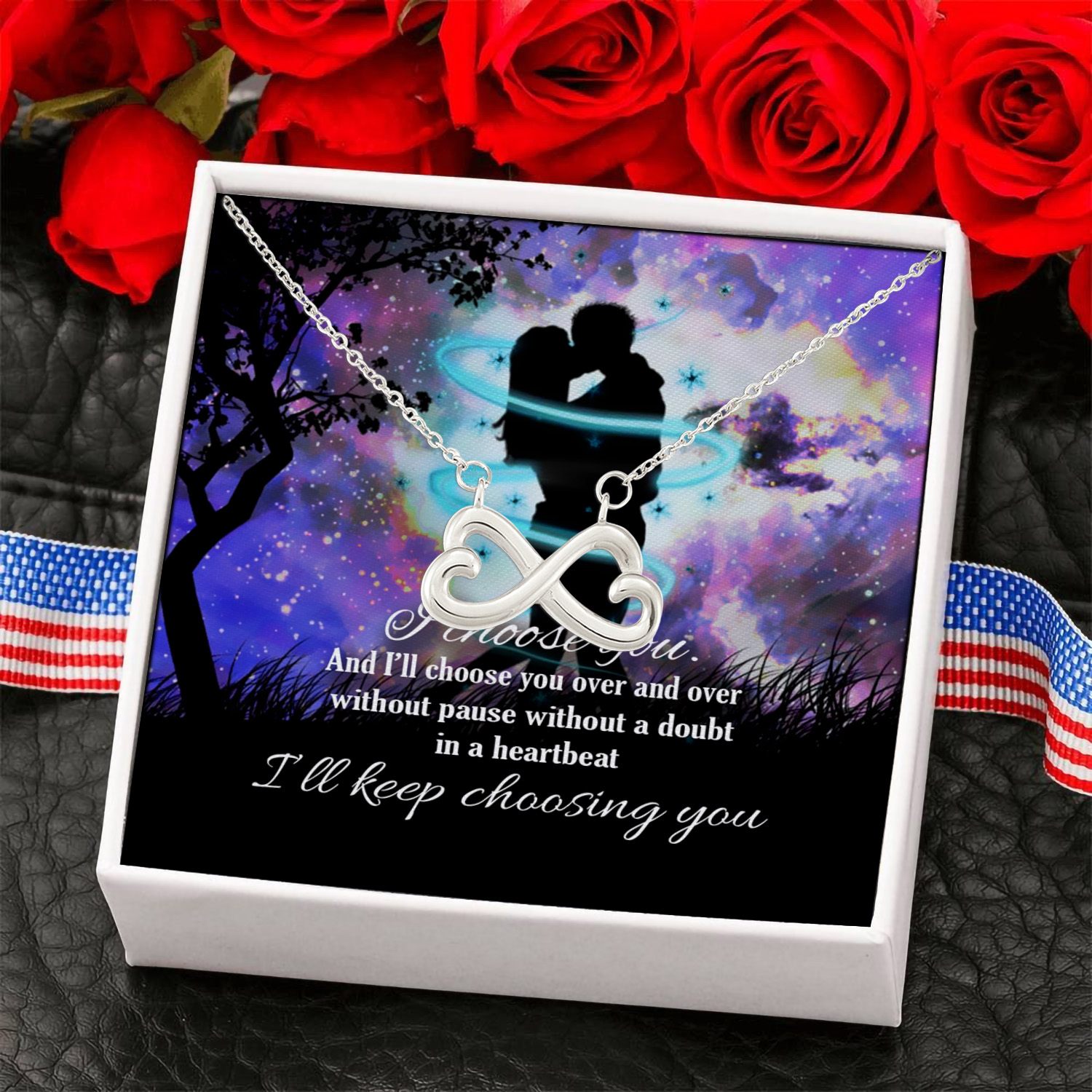 7LV. Keep Choosing_message2 Infinity Heart Necklace (Silver) 6