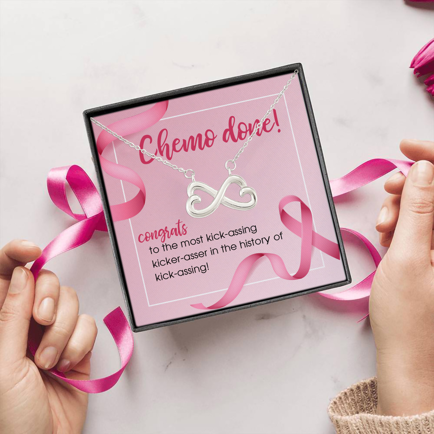 7P. Chemo done - (4) copy Infinity Heart Necklace (Silver) 5