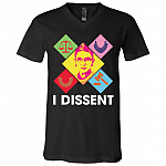 Notorious RBG I Dissent Ruth Bader Ginsburg T-Shirt - V-Neck - RBG Dissent Collar Feminist Shirt, Black, V-Neck T-Shirt