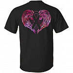 Breast Cancer Pink Wings Warrior Cancer Survivor Print On Back Only Plain Front Shirt - Cancer Awareness Pink Ribbon Shirt, Black, Unisex T-Shirt