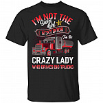 Im Not The Sweet Girl Next Door I'm The Crazy Lady T-Shirt - Funny Trucker Lady Shirt, Black, Unisex T-Shirt