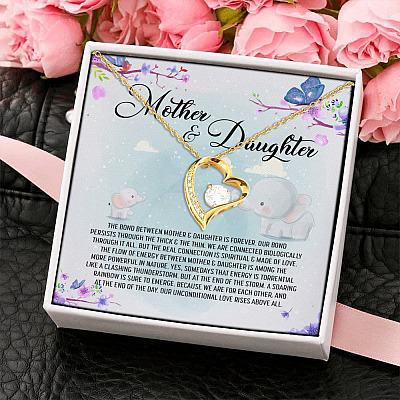 Elephant Mother And Daughter The Bond Between Mother And Daughter Is Forever Luxury Forever Love Pendant Necklace