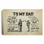 To My Dad Firefighter Canvas Poster, White, 0.75'' Framed Canvas