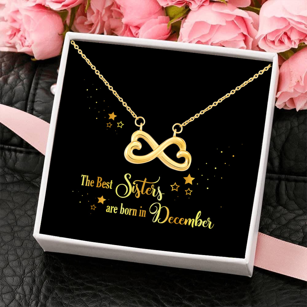 8Th. Best Sister 12 Infinity Heart Necklace (Gold) 4