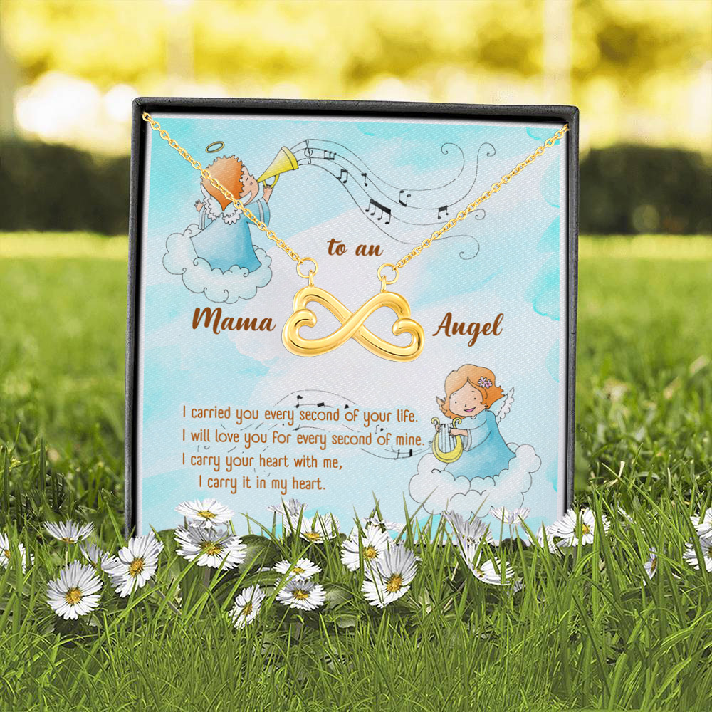 4O. Mama To Angel (4) Infinity Heart Necklace (Gold) 2