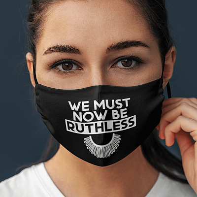 Alternative view of Notorious RBG We Must Now Be Ruthless Washable Reusable Custom - Printed Cloth Face Mask Cover