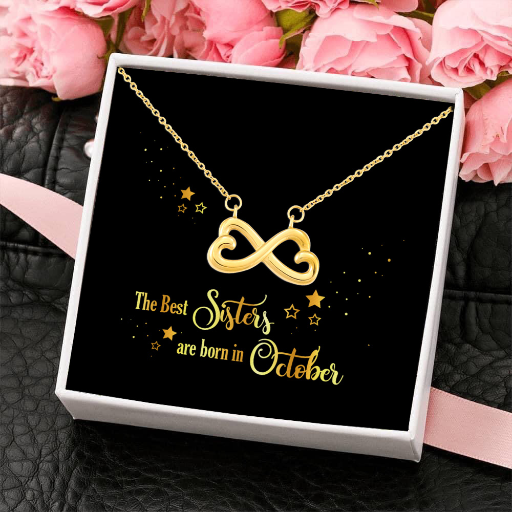 8Th. Best Sister 10 Infinity Heart Necklace (Gold) 4