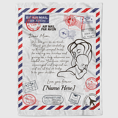 Alternative view of Personalized Dear Mom We Love You So Much Letter Fleece Blanket - Premium Sherpa Blanket  - Woven Blanket