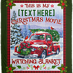 Personalized This Is My Christmas Movie Watching Fleece Blanket - Premium Sherpa Blanket, White, Cozy Plush Fleece Blanket - 50x60