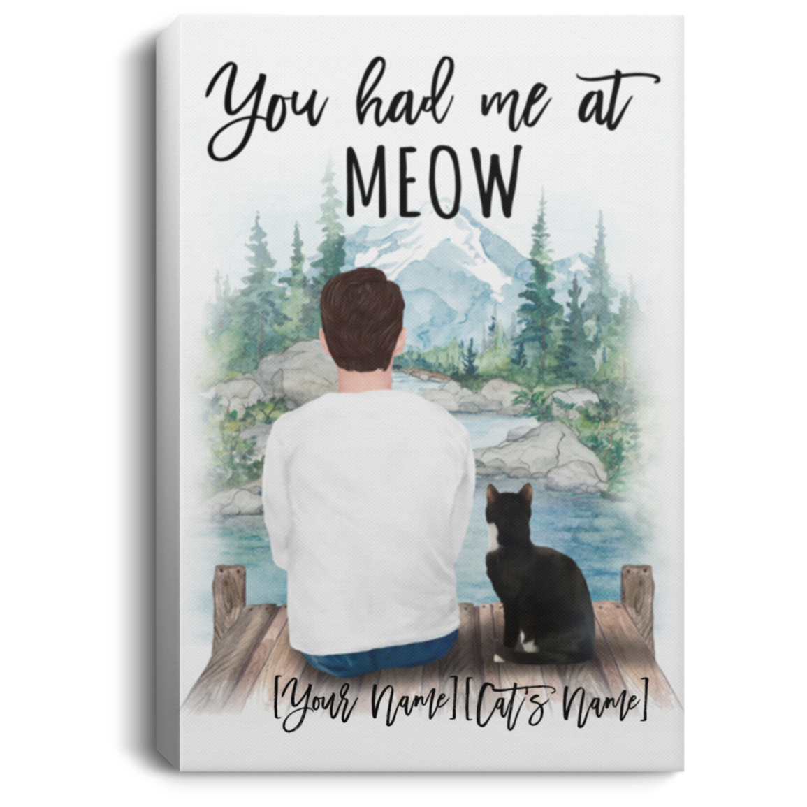 Personalized You Had Me at Meow Gallery Wrapped Framed Canvas Prints - Unframed Poster - Home Decor Wall Art, White, 0.75'' Framed Canvas Personalized You Had Me at Meow Gallery Wrapped Framed Canvas Prints - Unframed Poster - Home Decor Wall Art, White, 0.75'' Framed Canvas