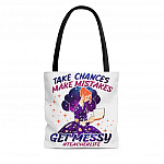Take Chances Make Mistakes Get Messy Teacher Life All Over Print Tote Bag - Reusable Grocery Shopping Bag