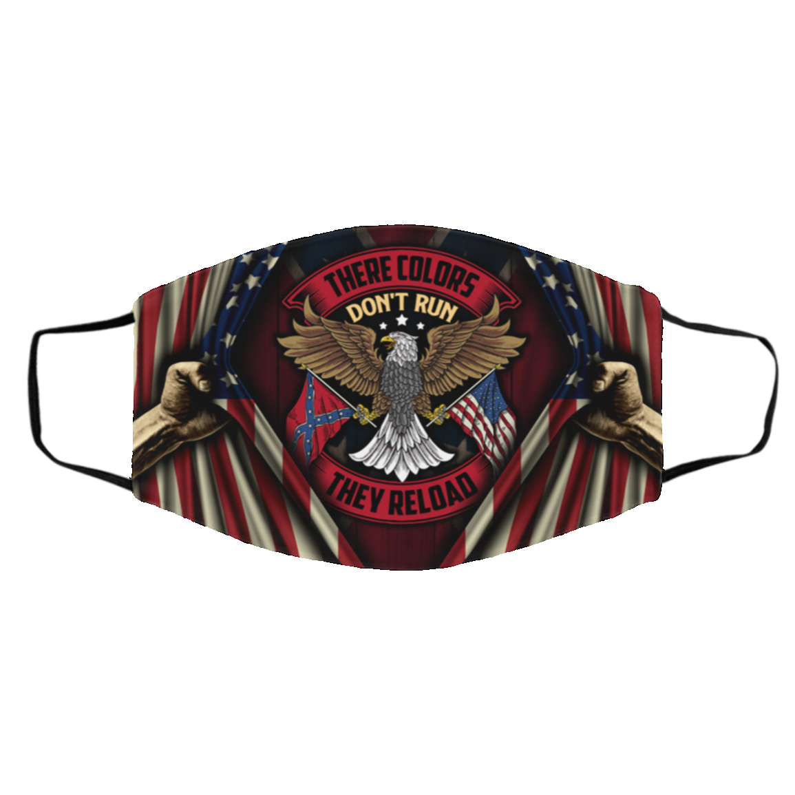 These Color Don't Run They Reload Washable Reusable Custom - Printed Cloth Face Mask Cover, White, Cloth Face Cover – Medium/Large These Color Don't Run They Reload Washable Reusable Custom - Printed Cloth Face Mask Cover, White, Cloth Face Cover – Medium/Large