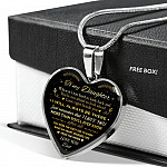 Dad to My Daughter When It's Too Hard to Look Back I Always Be There Heart Pendant Necklace - Heart Luxury Necklace (Silver)