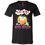 This Year Is Boo Sheet Funny Halloween T- Shirt - V-Neck Shirt, Black, V-Neck T-Shirt