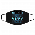 Stay at 127 0 0 1 Wear 255 255 255 0 Funny IT Code Engineers Coding Geeks Washable Reusable Printed Cloth Face Mask, Black, Cloth Face Cover – Medium/Large