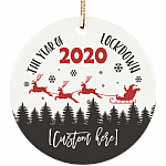Personalized The Year Of Lockdown 2020 Christmas Ornament Keepsake - Pandemic Circle Ceramic Ornament, White, Circle Ornament