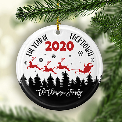 Alternative view of Personalized The Year Of Lockdown 2020 Christmas Ornament Keepsake - Pandemic Circle Ornament