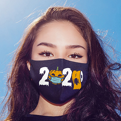 Alternative view of 2020 Pumpkin With Toilet-Paper Washable Reusable Custom - Printed Cloth Face Mask Cover