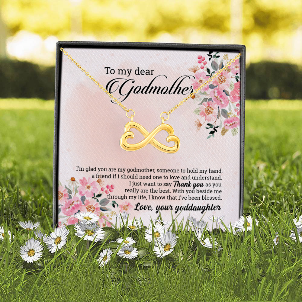 6O. Dear Godmother card 2 Infinity Heart Necklace (Gold) 2