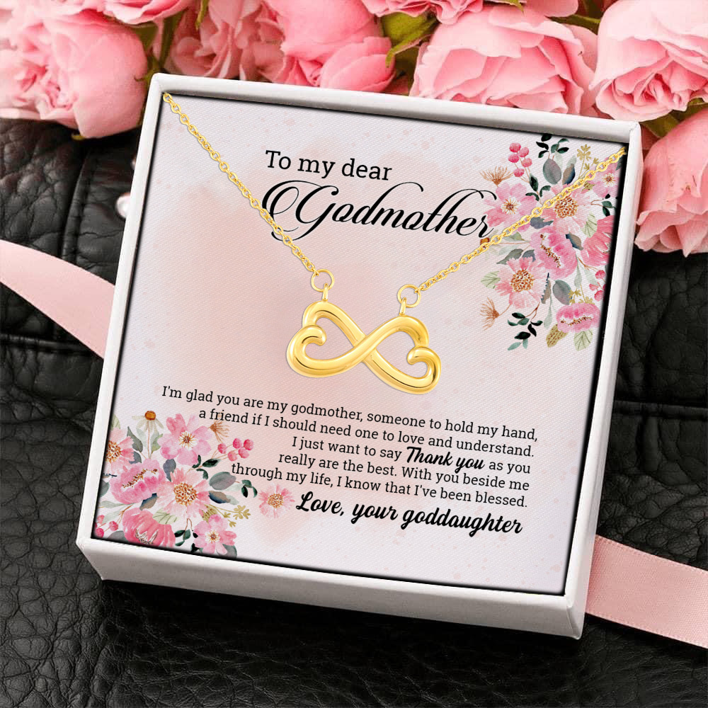 6O. Dear Godmother card 2 Infinity Heart Necklace (Gold) 4