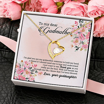 Goddaughter To My Dear Godmother I'm Glad You Are My Godmother Heartfelt Card Forever Love Pendant Necklace