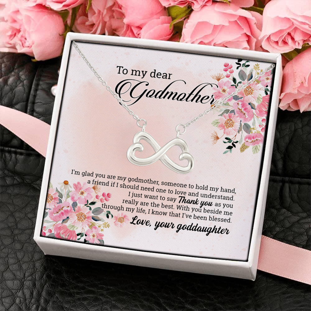 6O. Dear Godmother card 2 Infinity Heart Necklace (Silver) 4