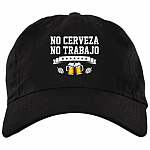 No Cerveza No Trabajo Twill Cap - High-Profile Snapback Hat - Trucker Hat, Black, Brushed Twill Dad Cap
