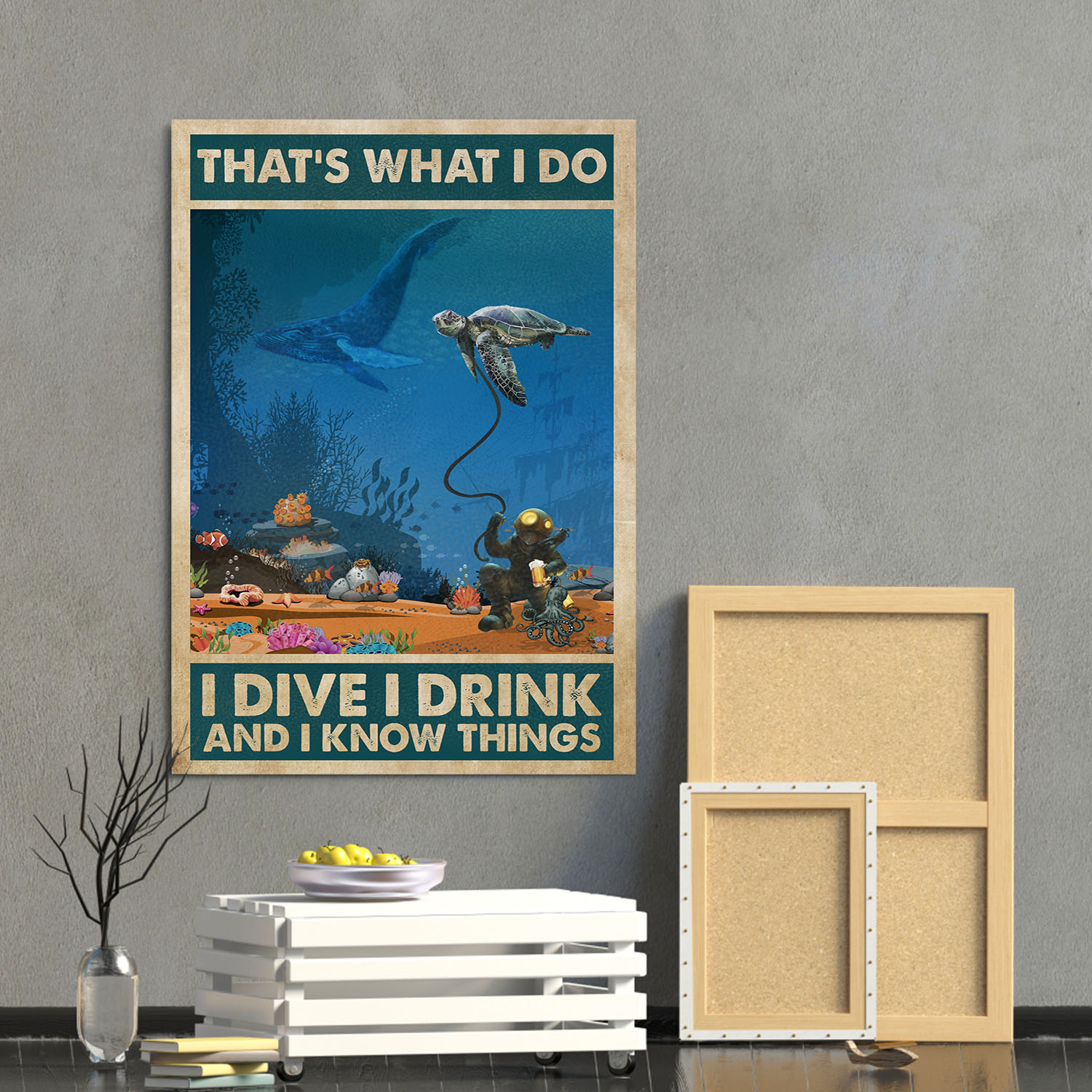 3VT. That's What I Do I Dive canvas mockup