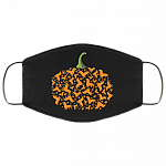 Halloween Pumpkin Dachshund Paws Washable Reusable Custom - Printed Cloth Face Mask Cover, White, Cloth Face Cover – Medium/Large