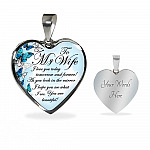To My Wife I Love You Today Tomorrow And Forever You Are Beautiful Butterfly Heart Pendant Necklace - Heart Luxury Necklace (Silver)