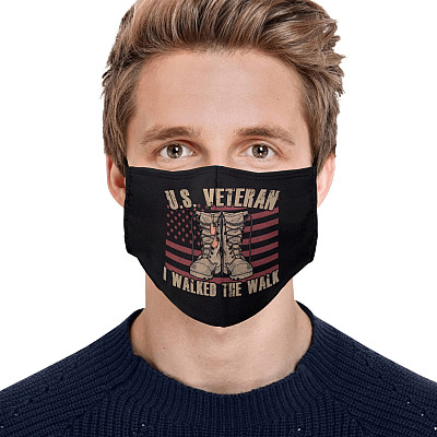 Alternative view of US Veteran I Walked The Walk Washable Reusable Custom - Printed Cloth Face Mask Cover