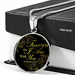 Fear Not For I Am With You Isaiah 41:10 Circle Pendant Necklace - Circle Luxury Necklace (Silver)