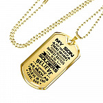 My Son Keep Your Head Up God Gives His Hardest Battle Dog Tag Necklace - Dog Tag (Gold Plated) My Son Keep Your Head Up God Gives His Hardest Battle Dog Tag Necklace - Dog Tag (Gold Plated)
