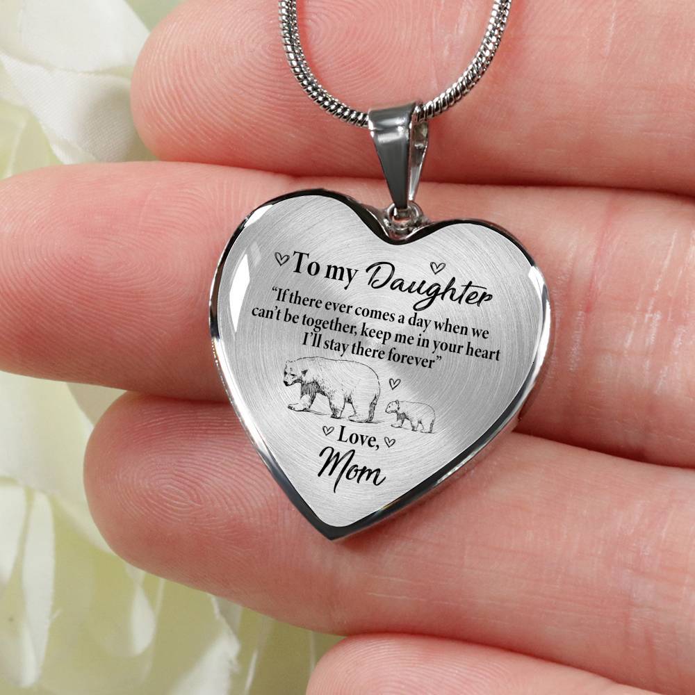 From Mom To My Daughter If There Ever Comes A Day When We Can't Be Together Luxury Heart Pendant Necklace - Heart Luxury Necklace (Silver) From Mom To My Daughter If There Ever Comes A Day When We Can't Be Together Luxury Heart Pendant Necklace - Heart Luxury Necklace (Silver)