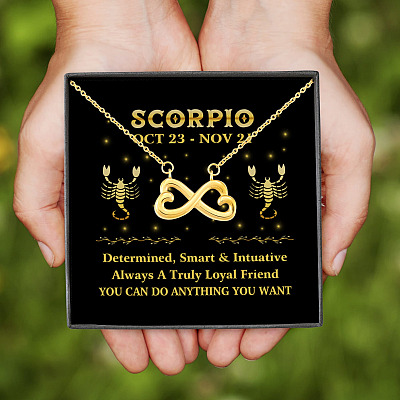 Scorpio Zodiac You Can Do Anything You Want Infinity Heart Pendant Necklace -  Zodiac Birthday Gifts For Astrology