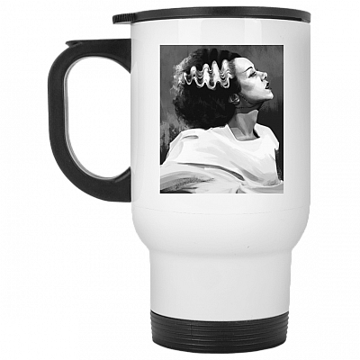 14 oz. White Travel Mug