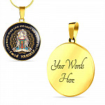 I'm Mostly Peace Love and Light and a Little Go Fck Yourself Yoga Meditation Circle Pendant Necklace - Circle Luxury Necklace (Gold Plated)