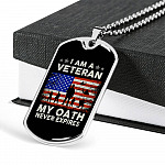 I Am A Veteran My Oath Never Expires Dog Tag Pendant Necklace - Dog Tag (Silver) I Am A Veteran My Oath Never Expires Dog Tag Pendant Necklace - Dog Tag (Silver)