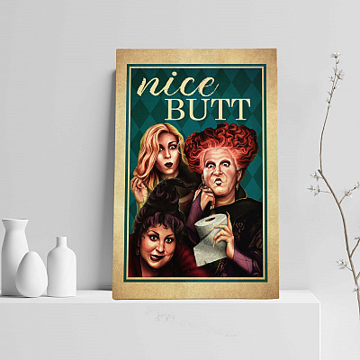 Alternative view of Nice Butt Bathroom Decor - Hocus Pocus Witch Halloween Gallery Wrapped Framed Canvas Prints - Unframed Poster