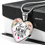 I Love You More The End I Win Heart Pendant Necklace - Heart Luxury Necklace (Silver)