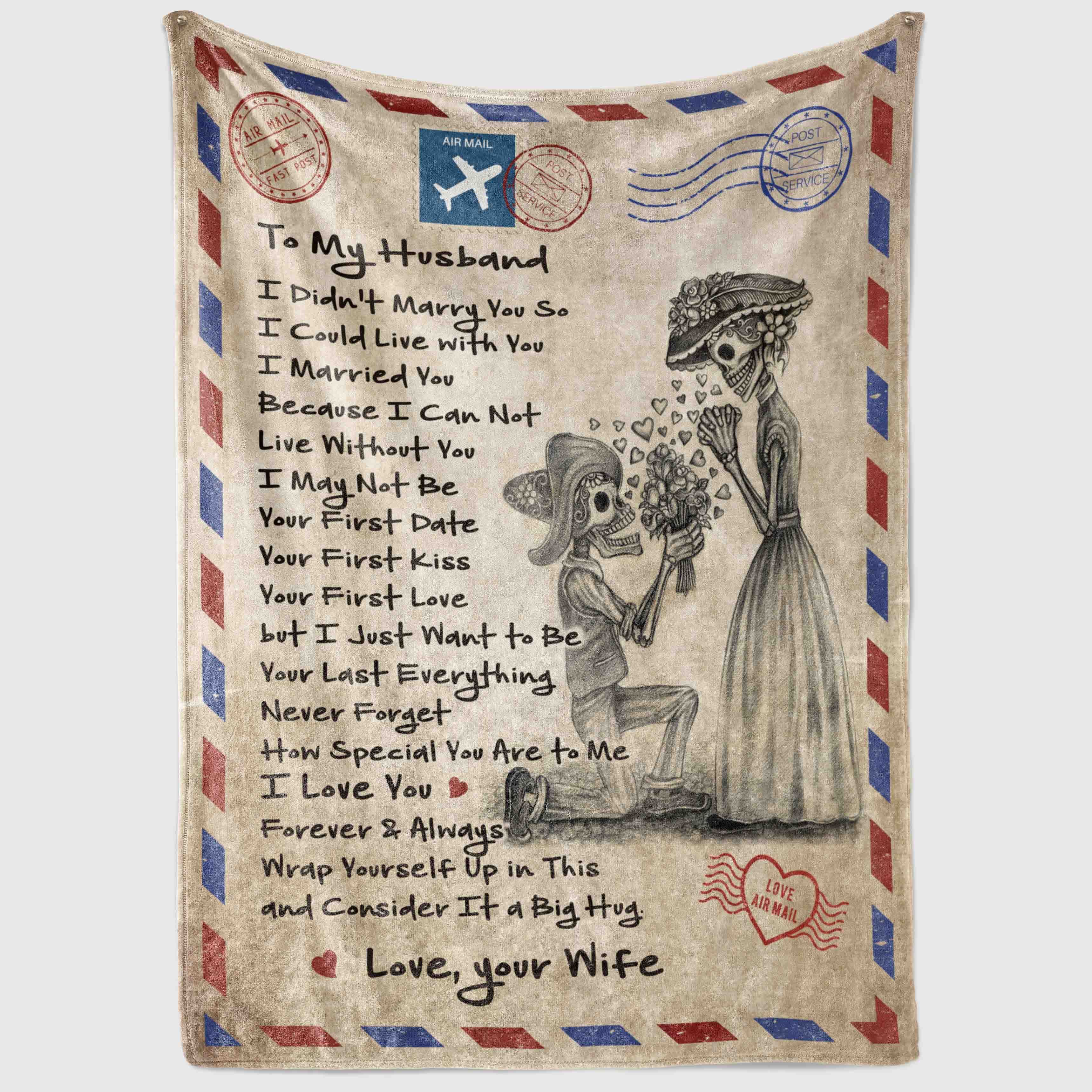 8VT. To My Husband Skull blanket mockup