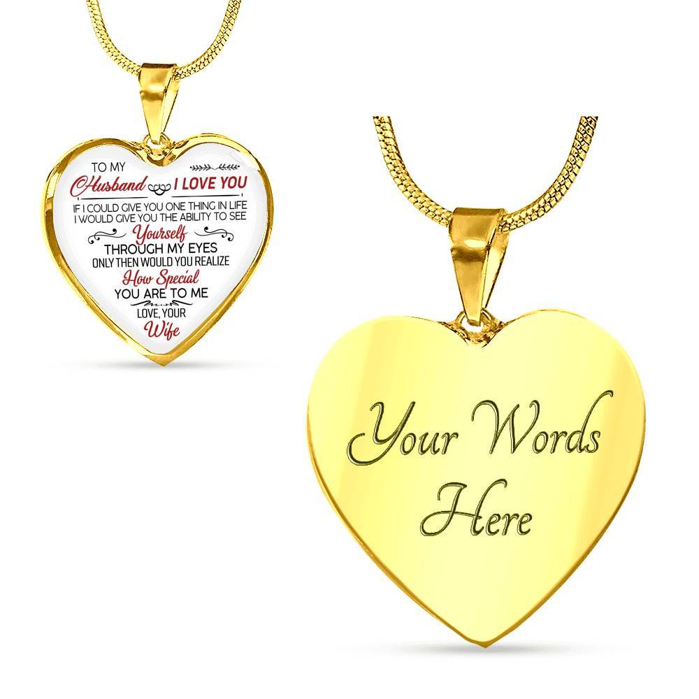 To My Wife If I Could Give You One Thing in Life from Husband Heart Pendant Necklace - Anniversary Gift - Heart Luxury Necklace (Gold Plated) To My Wife If I Could Give You One Thing in Life from Husband Heart Pendant Necklace - Anniversary Gift - Heart Luxury Necklace (Gold Plated)