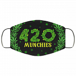420 Munchies Washable Reusable Custom - Printed Cloth Face Mask Cover, White, Cloth Face Cover – Medium/Large