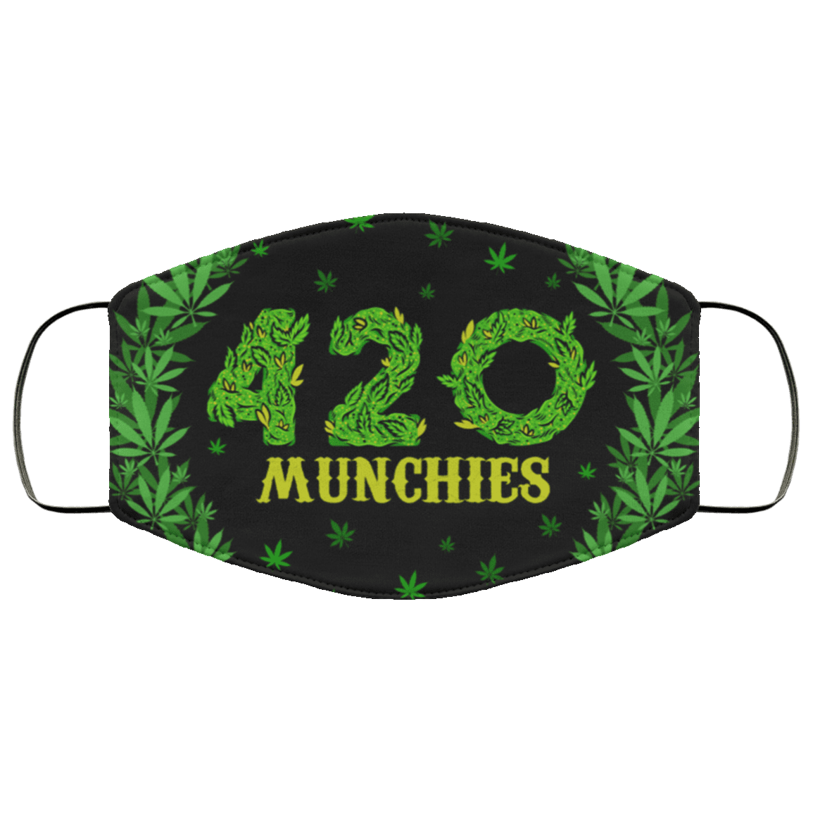 420 Munchies Washable Reusable Custom - Printed Cloth Face Mask Cover, White, Cloth Face Cover – Medium/Large