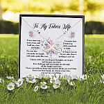 9UT. To My Future Wife 2020 Card Infinity Heart Necklace (Silver) 2