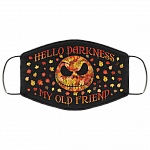 Hello Darkness My Old Friend Jack Skellington Washable Reusable Custom - Printed Cloth Face Mask Cover, Black, Cloth Face Cover – Medium/Large