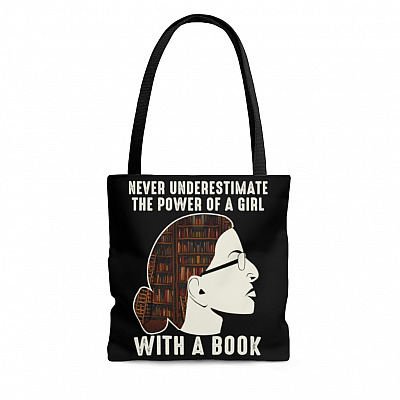 Ruth Bader Ginsburg Never Underestimate The Power Of A Girl With A Book All Over Print Tote Bag - Shoulder Bag