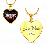 To My Beloved Granddaughter I Promise To Be By Your Side Forever And For Always I Love You Heart Pendant Necklace - Heart Luxury Necklace (Gold Plated)