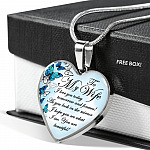 To My Wife I Love You Today Tomorrow And Forever You Are Beautiful Butterfly Heart Pendant Necklace - Heart Luxury Necklace (Silver)